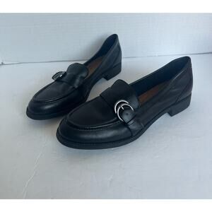 Easy Spirit Rache Comfort Slip On Black Leather Flat  Loafer Low Heel Shoes 9.5N